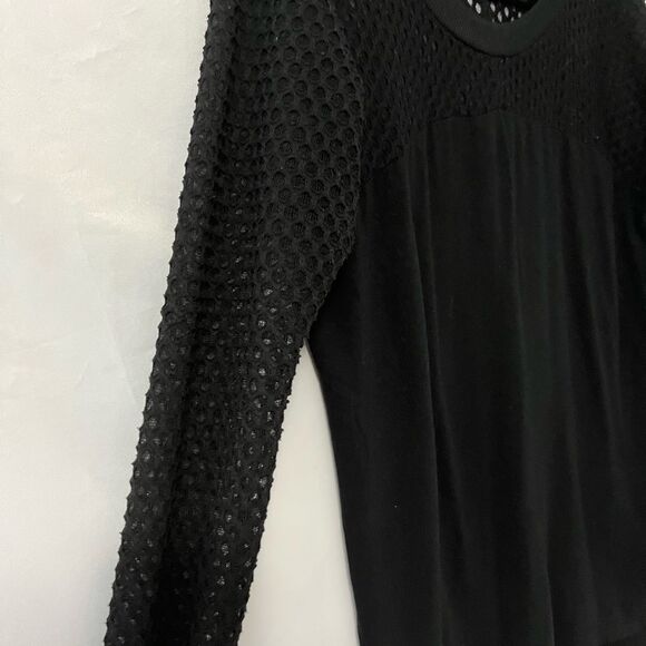 Gibson Mesh Lightweight Long Sleeve Black Sweater Size M - Picture 2 of 9